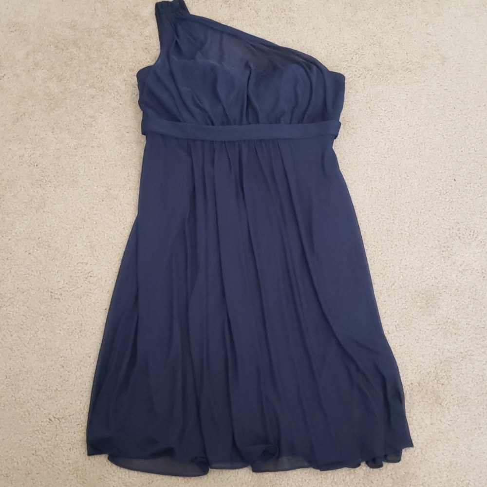 One Shoulder Navy Bridesmaids Dress SZ 10